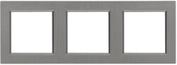 Leziter Rama tripla orizontala Leziter Nova, gri, 83 x 225 mm, margini rotunjite (LN3KERV-SZ)