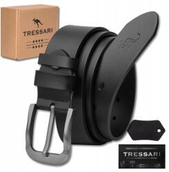 Tressari Elegáns Öv Tressari fekete férfi bőr farmer 100% valódi bőr (TRESSARI Klasyczny męski pasek 125 cm jeansów)