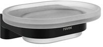 RAVAK Chrome CR II 200.20BLM szappantartó tálkával, matt fekete (RAV-X07P1375)