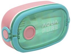 AQUA PURE Uzsonnás doboz AQUA PURE műanyag BPA mentes 210x120x70 mm zöld-pink (511025027) - vectraline