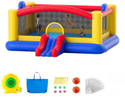 Vevor Nagy méretű felfújható ugrálóvár kültéri játszóház 450x440x203 cm légvár csúszdával