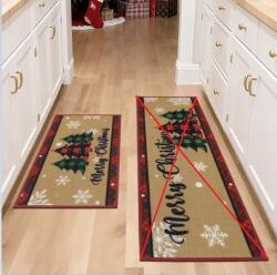  Karácsonyi konyhaszőnyeg karácsonyfa és hópelyhek motívummal a Konyhába (5904133223754 )