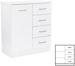 Leziter Comoda Leziter Miami alba cu 1 usa si 4 sertare, 80x92 cm (LMK1A4FFF) Comoda