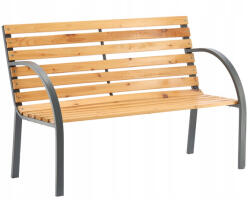 GardenLine Hagyományos Fa Kerti Pad Fém Kerettel, Háttámlával 120 cm (MEB2790)