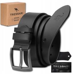 Tressari Öv férfi bőr fekete 125 cm Tressari farmerhez 100% valódi bőr (Elegancki męski pasek TRESSARI spodni 125 cm)