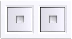 Leziter Priza dubla UTP RJ45 Leziter Nova cu rama alba, montaj îngropat (LN2KERV-F_LNUTP-F_2)