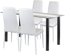 Leziter Set dining Leziter Norman 4+1 alb cu masa din sticla calita si 4 scaune (LUA140B_MDC-001-White_4)