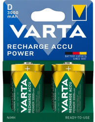 VARTA 56720101412 Power góliát D 3000mAh akkumulátor 2db/csomag (műanyagmentes csomagolás)