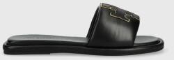 Tory Burch bőr papucs Double T Sport Slide - fekete Női 39