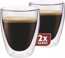 Maxxo Coffee termosz 235ml 2 db, dupla boroszilikát üveg (M235)
