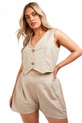 Boohoo Bézs Rövid Ujjatlan Mellény Gombos Sima Derék Plusz Boohoo 48