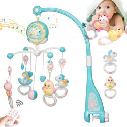 Bedee Körhinta Kiságy Körhinta Távirányító Csörgő Rágóka Kék (KARUZELKA DO ŁÓŻECZKA KARUZELA)