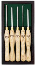 Crown mini faeszterga szerszámkészlet, 5 db-os, olajozott kőris nyéllel (729635)