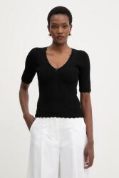 TWINSET fodros női viszkóz blúz - fekete XS