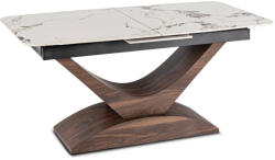  Alicante kerámia kihúzható asztal 160-200 cm, fehér márvány/dió színben (ME-ALICANTE-B-O-S160-200)