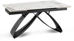  Luigi kerámia kihúzható asztal 160-240 cm, fehér márvány/fekete színben (ME-LUIGI-B-CZ-S160-240)