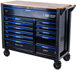GEKO Szerszámos kocsi profi 12 fiókkal + 501 szerszámmal (G10834) (G10834)