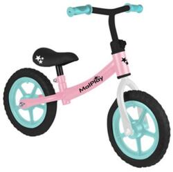 MalTec MalPlay futóbicikli, állítható nyereggel és kormánnyal, 80-108 cm, 35 Kg, teherbírással, rózsaszín menta és fehér (113667)