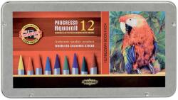 KOH-I-NOOR Creioane colorate acuarela, fara lemn, Koh-I-Noor Progresso Aquarell, 12 culori (K8782-12)