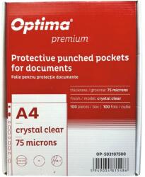 Optima File protectie cristal A4, 75 microni, 100 buc. /set, Optima Premium (OP-503107500)
