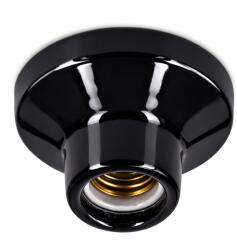 TechTrade Vintage Lighting E27 Mennyezeti Foglalat Ø92 mm - Fekete Porcelán | Ceramicon