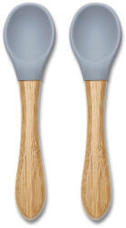 Lorelli Szilikon kanalak bambusz nyéllel, 2db - grey