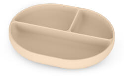 Petite&Mars Szilikon osztott ovális tányér, Take&Match, Desert Sand, 6 hó+