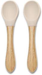 Lorelli szilikon kanalak bambusz nyéllel 2 db - Beige