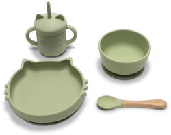 Lorelli Természetes szilikon 4 db-os étkészlet - Fresh Green