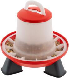 OLBA B. V. Holland Baromfi etető automata - 6 kg, lábakkal, állítható magasság, piros-fehér