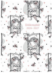 TopTimer Diák zsebkönyv TOPTIMER papírborító B/6 heti 120x170mm Hintázó kislány 2026-2027 (27D100J-00D) - fotoland