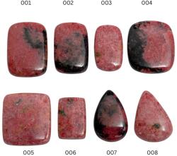  Cabochon Rodonit Picatura , Dreptunghi 27-40x16-35x4-7 mm - 1 Buc