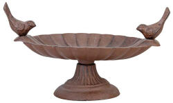  Öntöttvas madáretető és -itató, két kismadárral (FB162)