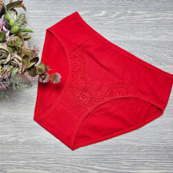 MST Magas derekú női alsó csipke díszítéssel Piros, M/L 69516