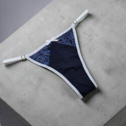 Lucifer állítható pántos pamut tanga - csipkés Kék 114597