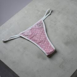 Lucifer állítható pántos tanga -pöttyös, csipkés Rózsaszín 114578