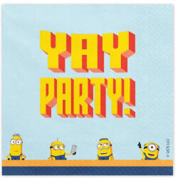 PartyDeco S. r. o Minyonok party szalvéta, 20 db/cs, 33x33 cm