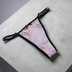 Lucifer állítható pántos pamut tanga - csipkés Rózsaszín 114596
