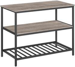 VASAGLE Polcos konyhasziget, konyhai polc, szürke-fekete