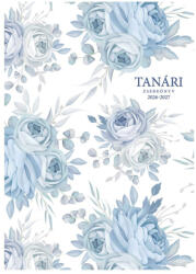 TOPTIMER Tanári zsebkönyv TOPTIMER P200 papírborító A/5 heti 145x205 mm Kék virág 2026-2027 (27P200-00G) - papir-bolt