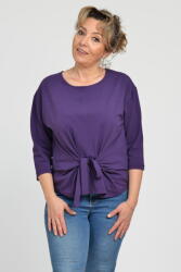 Pierino Bluza casual din bumbac ajustabila in fata cu maneca 3 4, mov inchis Talie unica