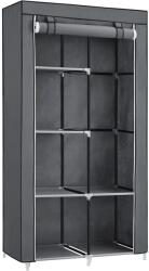 SONGMICS Összecsukható szövet ruhásszekrény, mobil gardrób, 88x45x 70 cm, szürke (RYG84G) - bontour