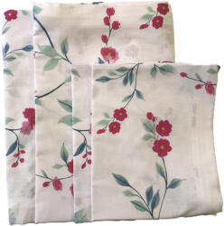  4 db-os pamut párnahuzat szett apróó pink virág mintával