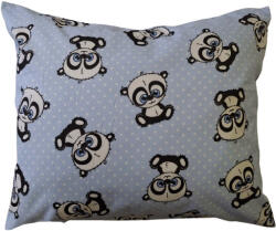  Pamut kispárna huzat / Kék alapon pöttyös-panda-macis 40x50 cm