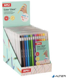 APLI Színes töltőceruza készlet, display, APLI "Color Click", 12 szín (20545)