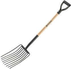 PALISAD 235х355 9 ágú forgató villa, kovácsoltvas, fa lakkozott nyél 1150 mm (638137)