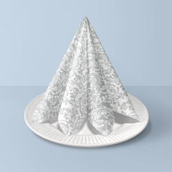 PAW Textilhatású szalvéta 40x40 cm 50 lap/csomag - Barokk mintás ezüst