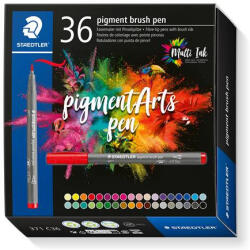 STAEDTLER Ecsetirón készlet, STAEDTLER "Pigment brush 371", 36 különböző szín (TS371C36) - onlinepapirbolt