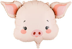  Rózsaszín fólia lufi disznó alakban, 61x36 cm, helium és levegőhöz (FB368)
