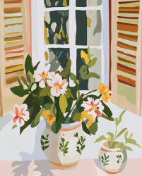 Alkotásutca Virágos reggel - Számfestő készlet kereten 40x50